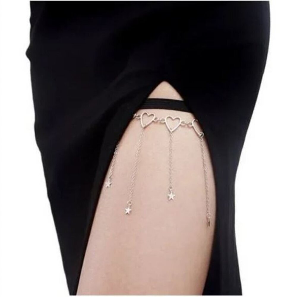 2 for $35🌷New Leg Accessories Sexy thigh Tassel/ chain with hearts and stars